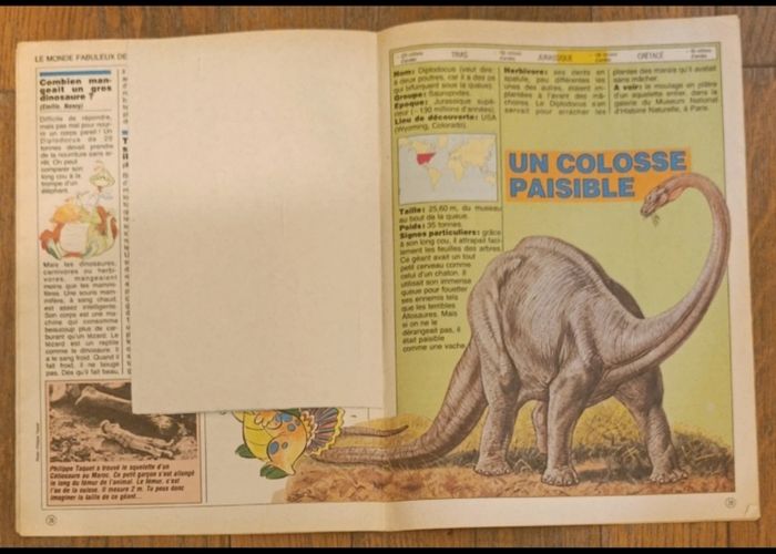 Ancien journal de mickey avec cadeau dinosaure N°1713 de 1985 vintage - photo numéro 7