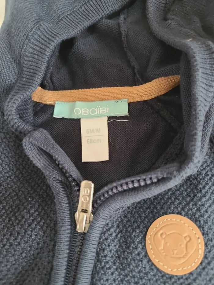 👶Gilet zippé Obaidi taille 6mois-68cm👶 - photo numéro 3