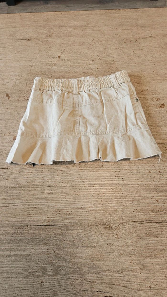 Jupe courte en lin et coton, beige, taille 2 ans, nickel - photo numéro 5