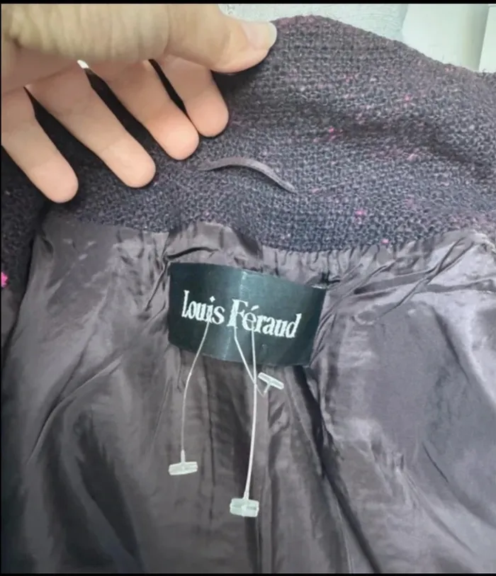 Tailleur mauve chiné veste et jupe Louis Féraud taille 38 - photo numéro 9