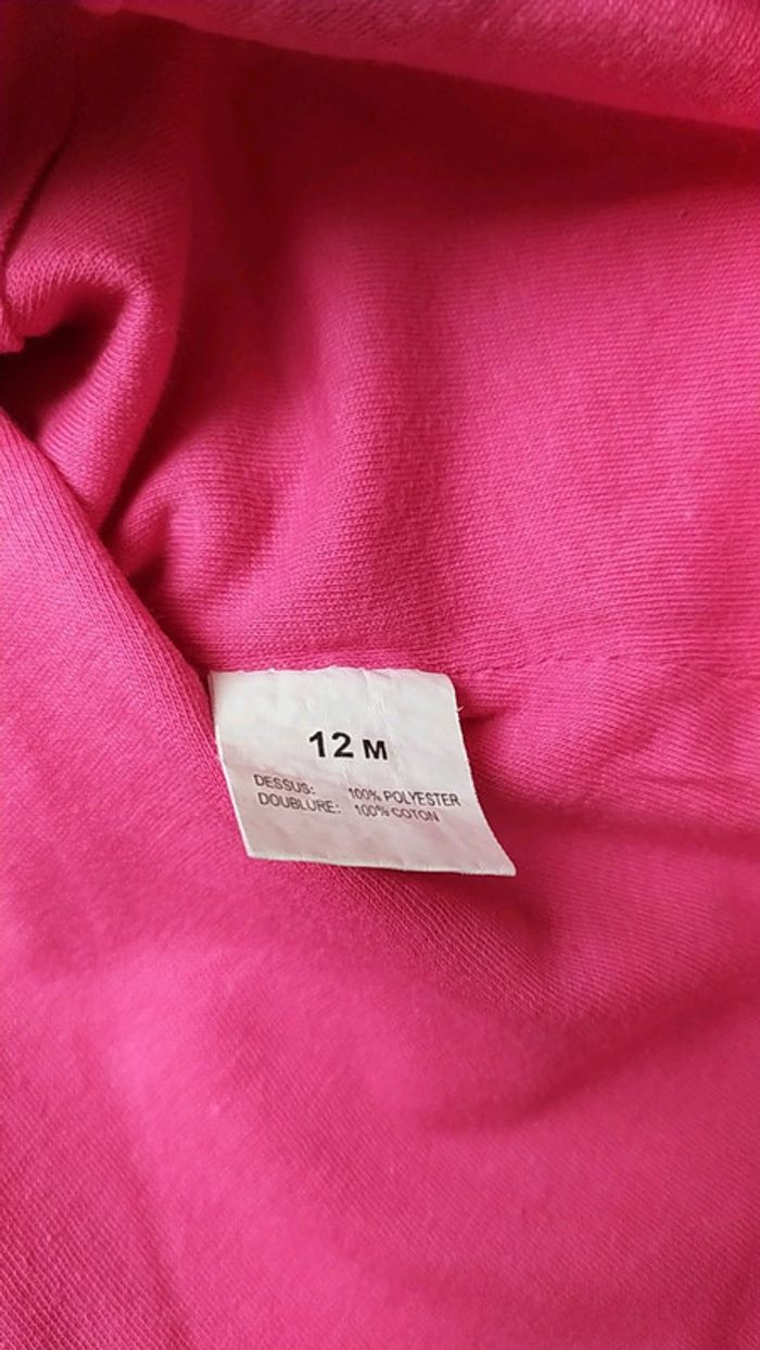 Robe rose 12 mois avec des papillons et fermeture éclair dans le dos - photo numéro 5