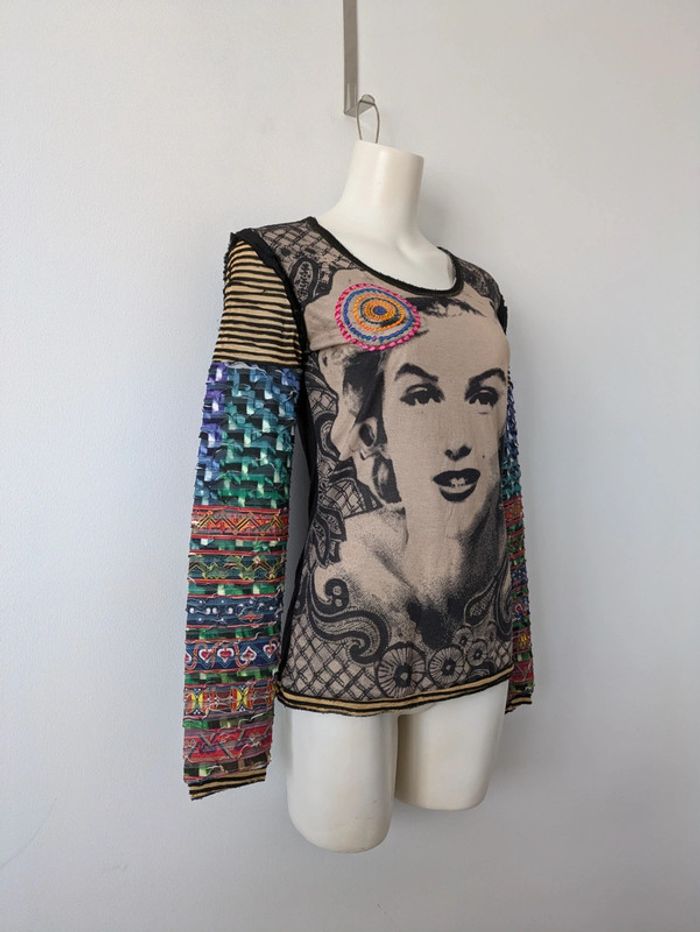 Top manches longues - Desigual by Christian Lacroix Marilyn Monroe - taille M - photo numéro 2