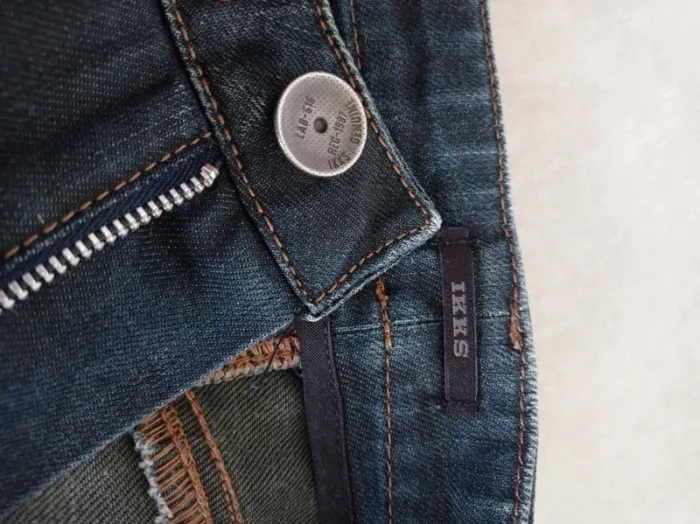 Jupe courte Mini-jupe en jean's bleu brut délavé fashion T.36 IKKS - photo numéro 6