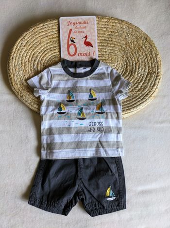 Ensemble short et tee shirt - 6 mois