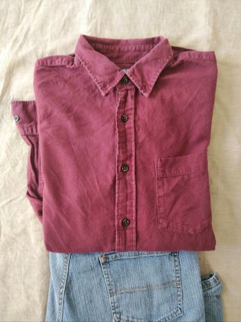 Chemise Uniqlo en coton bordeaux taille M