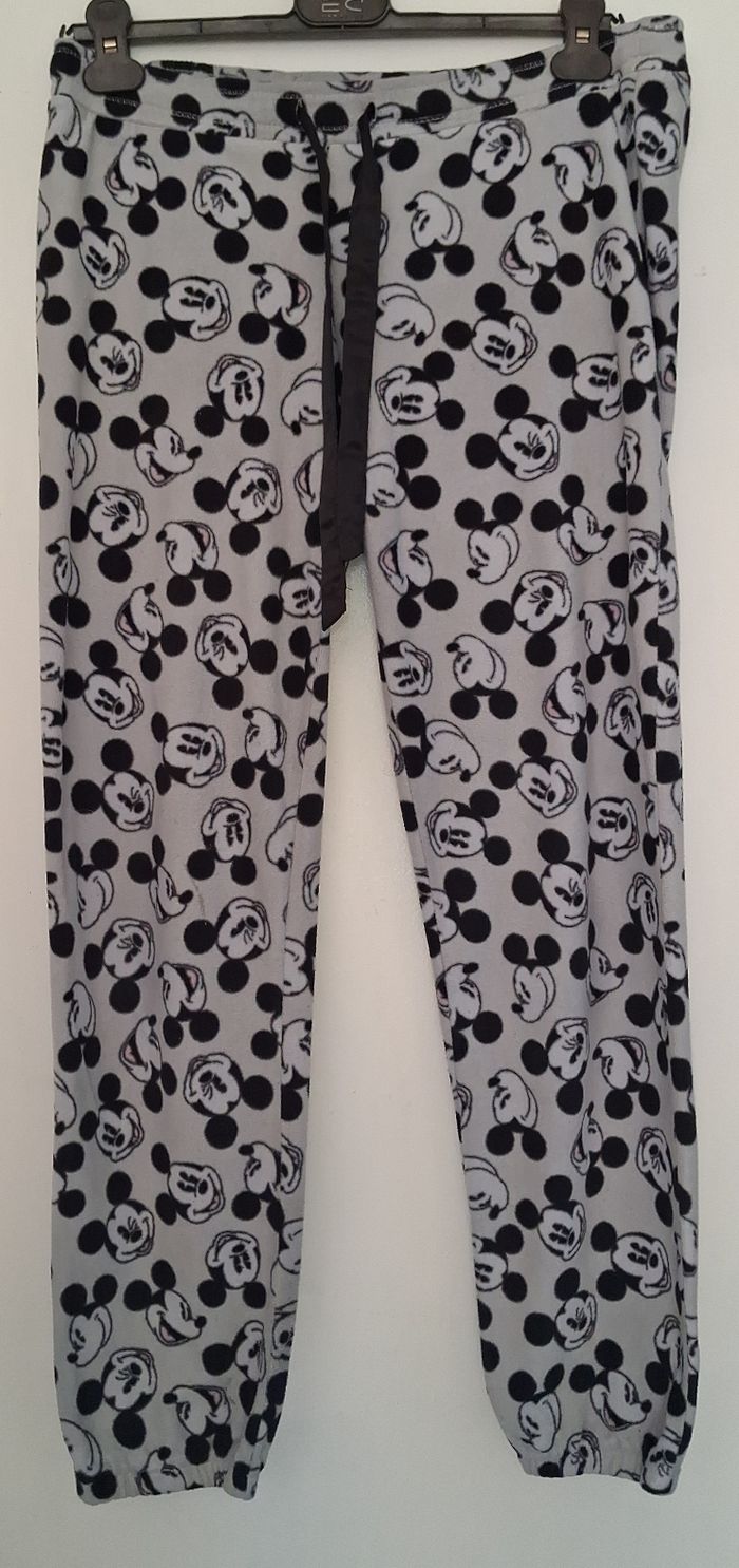 Pantalon de pyjama en pilou imprimé de têtes de Mickey - photo numéro 1