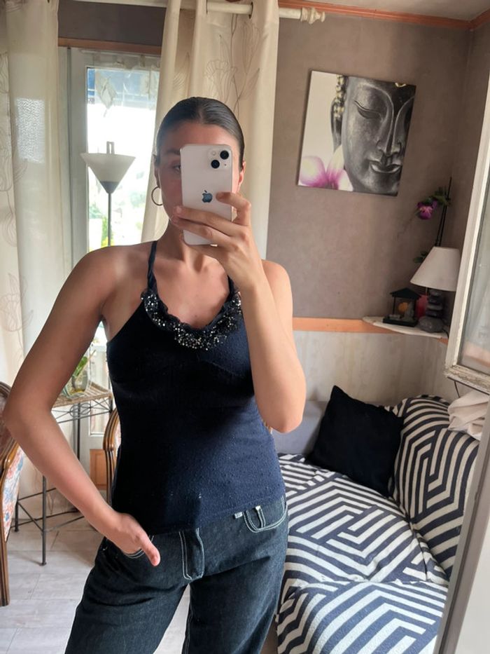 Débardeur strass Ibiza Summer vintage bohème champêtre y2k - photo numéro 2