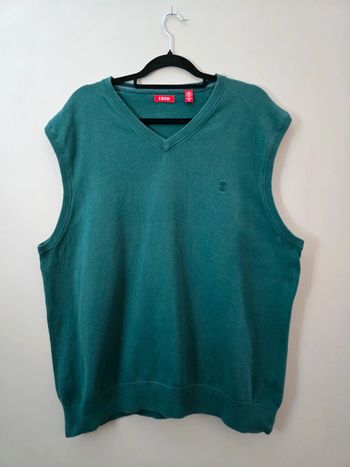 Pull gilet chandail Izod vert sans manches taille XL
