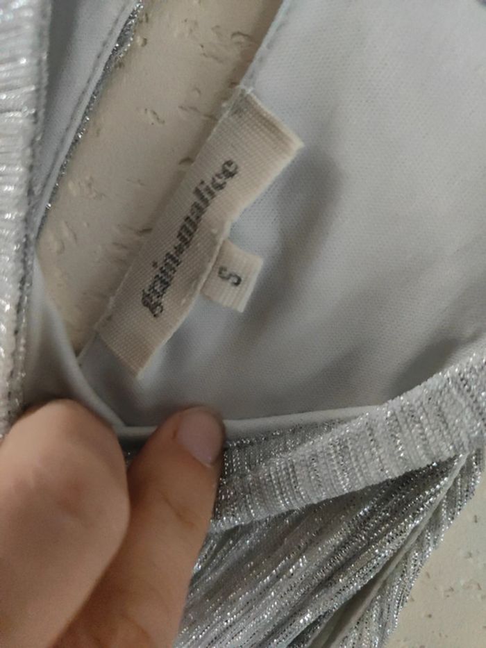 Haut argenté brillant taille s - photo numéro 2