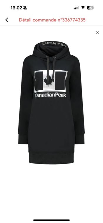 Robe sweat à capuche Canadian Peak – Neuve – Taille M