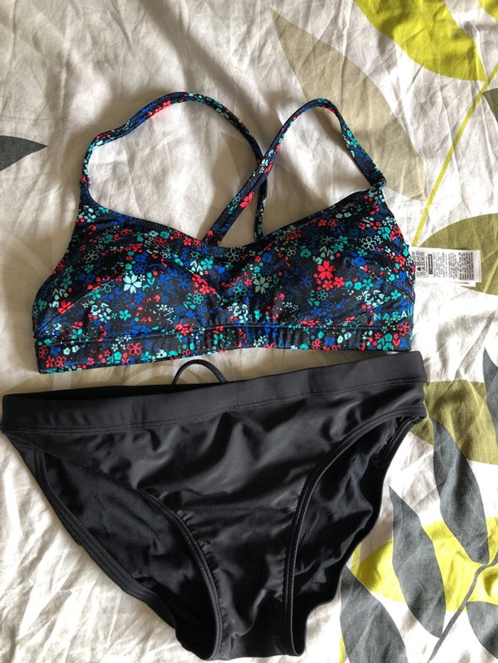 Maillot De Bain Deux Pièces Enfant – Haut Tube Et Bas Fendu, Imprimé Fun
