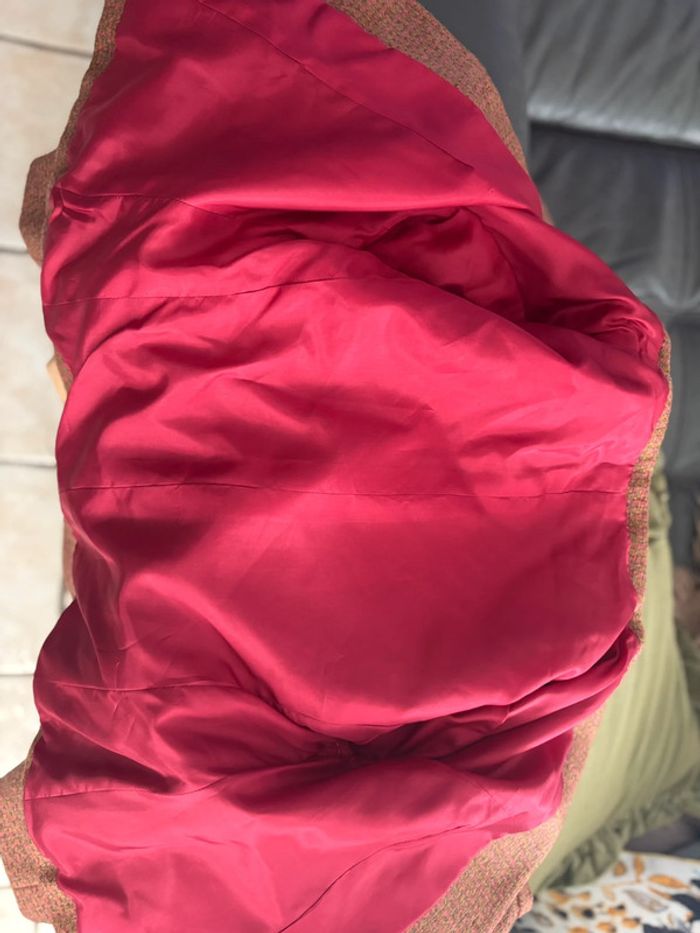 Veste vintage des années 70 - en très bon état - marron/fuchsia - taille 38/M - photo numéro 6