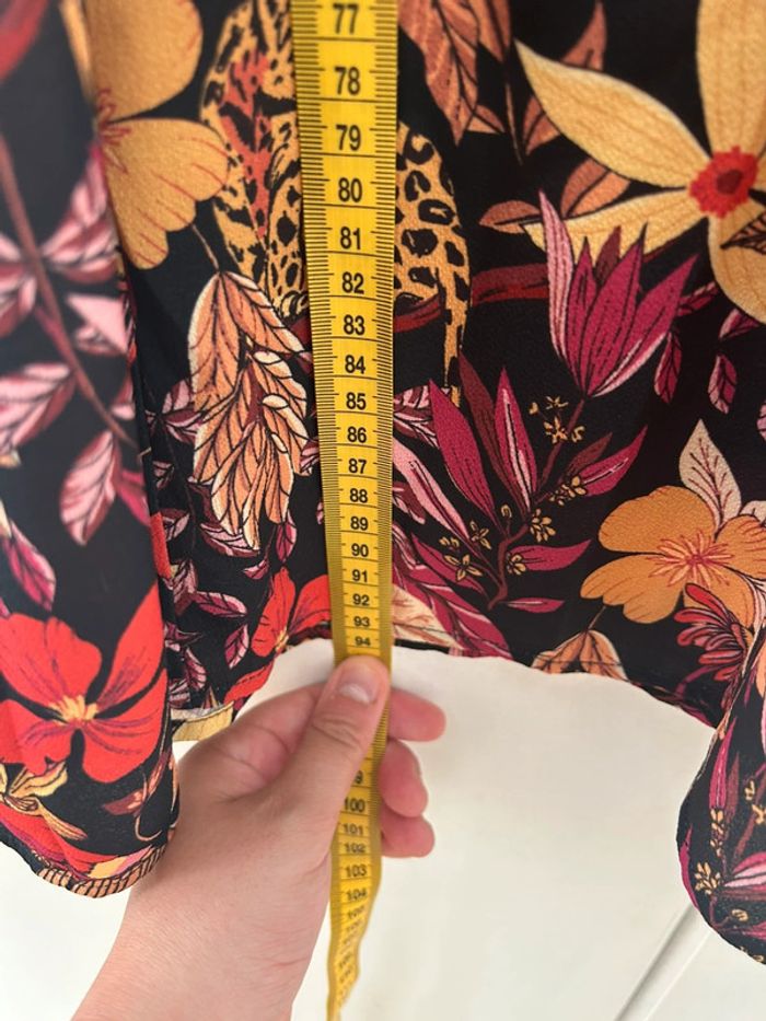 Robe d’été fleurs et animaux - cache cache taille 40 rouge bordeaux - - photo numéro 7