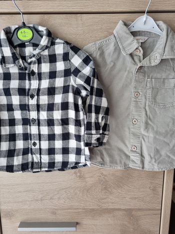 Lot 2 chemises manches longues 18 mois 