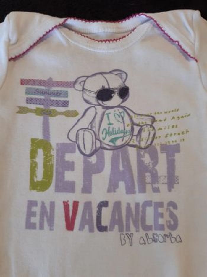 Lot bodies manches courtes 6 mois absorba - photo numéro 2