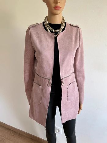 Veste rose mi longue en suédine taille S jamais portée