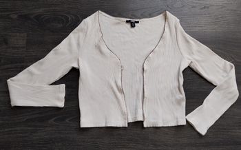 Gilet boléro blanc/crème strass XS 34 Kiabi