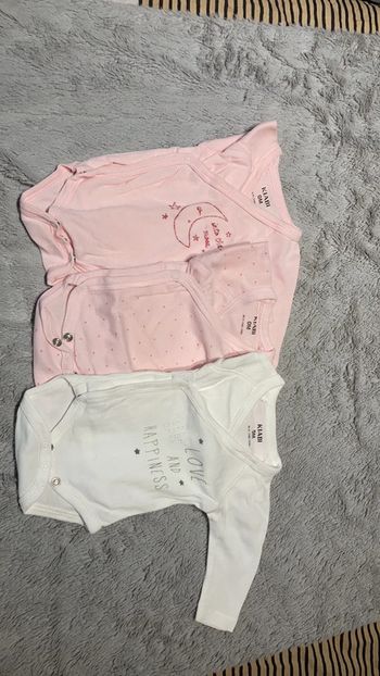 Lot de 3 bodies bébé fille