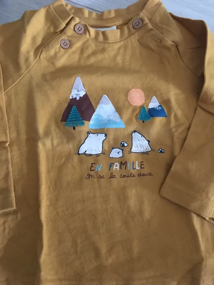Ensemble pantalon + t-shirt manches longues thème de la famille 9 mois TAO - photo numéro 9