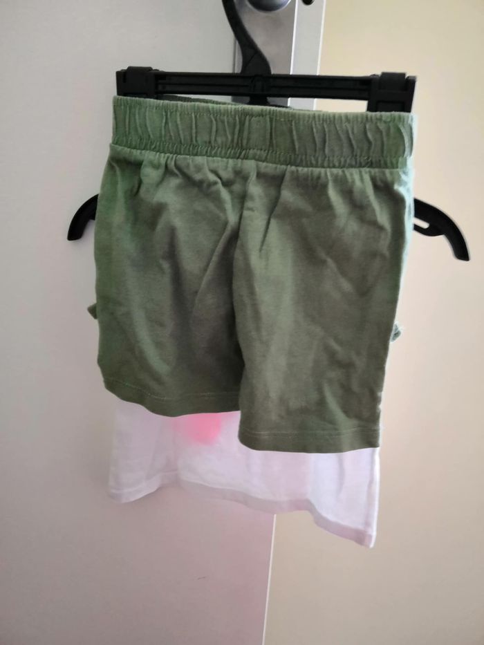 Ensemble 2 pièces (débardeur + short, Blanc et Vert) 9 mois (71 cm) La Halle - photo numéro 2
