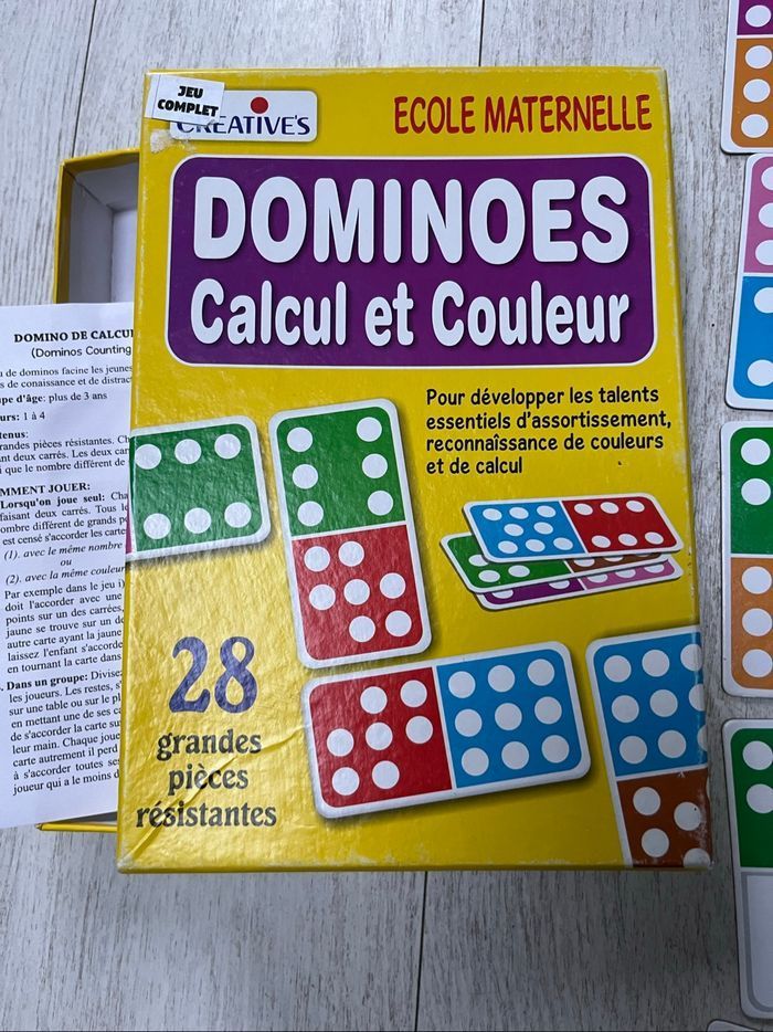Jeu de dominos : calcul et couleur  À partir de 3 ans  28 grandes cartes - photo numéro 2