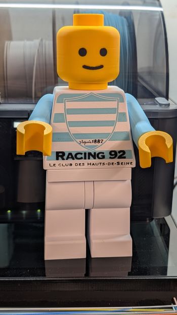 Figurine briques Géante 20cm - Racing 92 - Impression 3D 🔵⚪