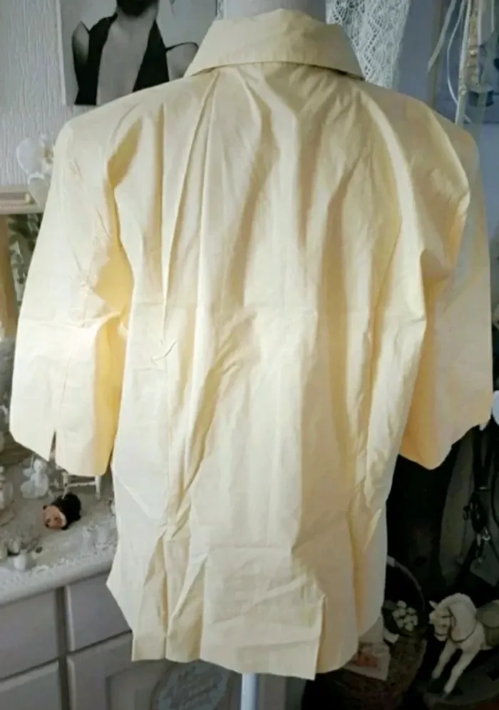 Chemise jaune pastel et son foulard assorti M & S Mode Taille 42 Neuf - photo numéro 6