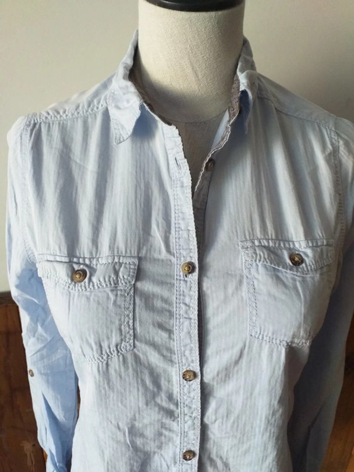 Chemise bleu avec poches - photo numéro 5