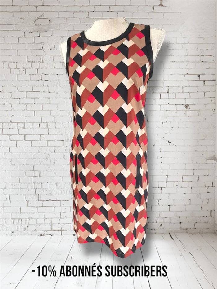 Robe fluide chipie taille 34 à motif géométrique