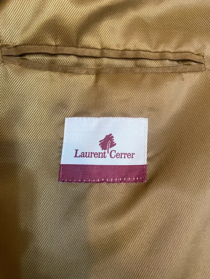 Veste légère / surchemise en peau marron vintage Laurent Cerrer taille XL - n11p - photo numéro 5