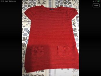 robe rouge kiabi 2 ans tbe