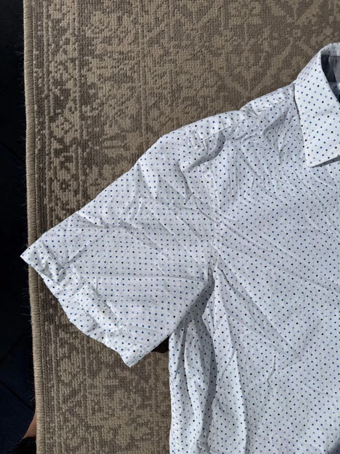 Chemise Michael Kors à pois bleu – Taille L - photo numéro 2
