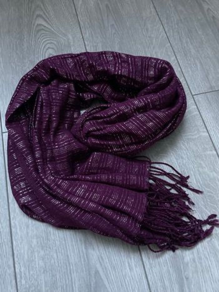 Foulard violet argenté - photo numéro 2