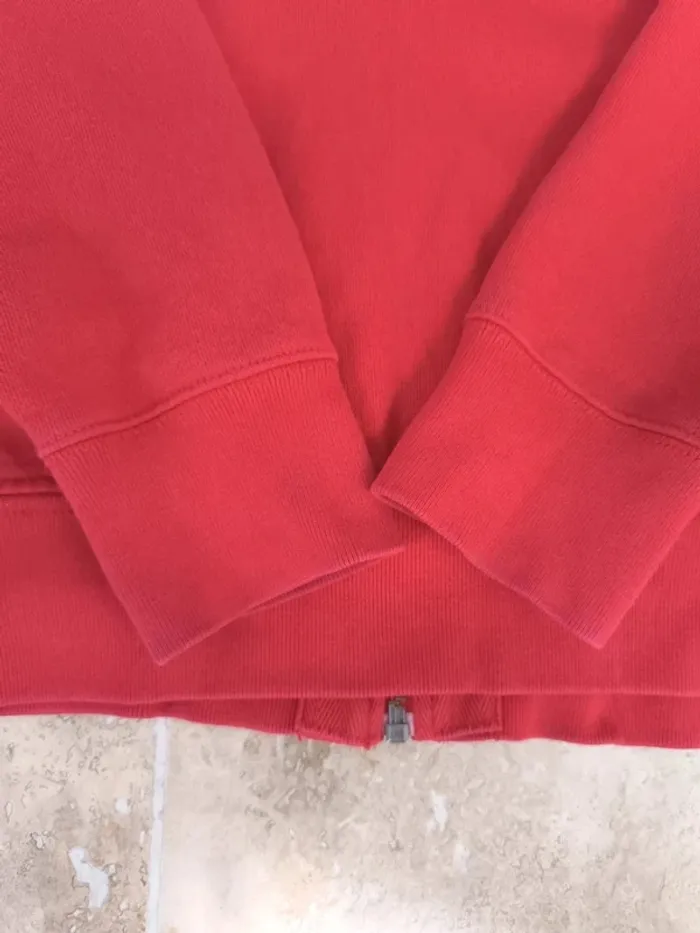 Sweat capuche zippé Ralph Lauren homme M rouge logo marine excellent état - photo numéro 17