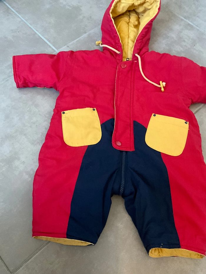 Combipilote bébé hiver 3 mois mixte rouge et bleu - photo numéro 2