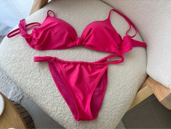 Maillot de bain H&M rose Haut push up 95B Bas échancré taille 40