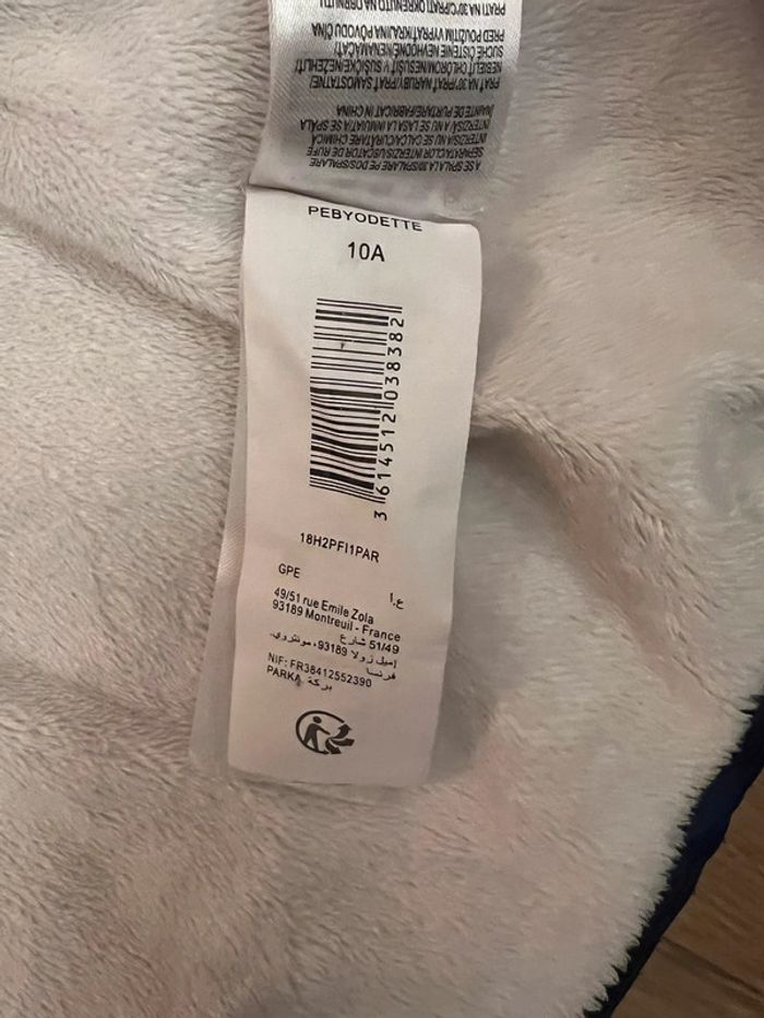 Vends manteau doudoune chaude bleu marine sergent major 10 ans très bon état - photo numéro 6