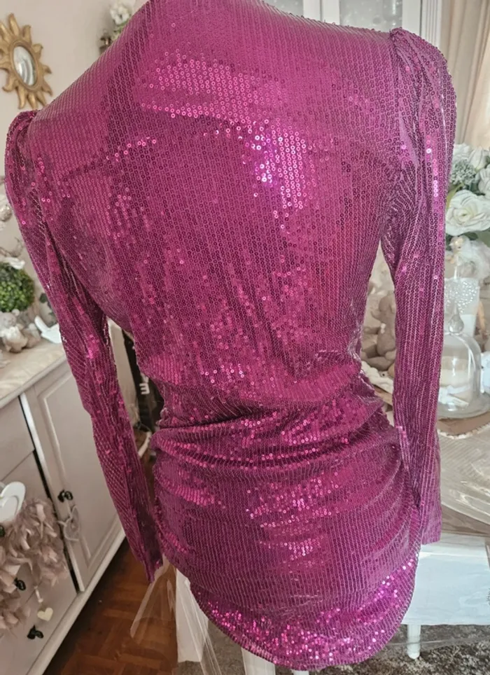 Robe rose fushia à sequins Jestoms Taille M - photo numéro 4