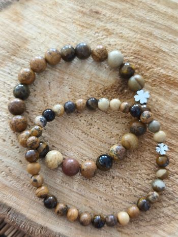 Lot de deux bracelets homme en pierres naturelles 