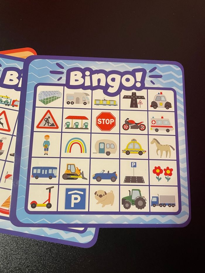 Jeu Bingo de la route – 10 cartes recto verso + 2 feutres - photo numéro 3