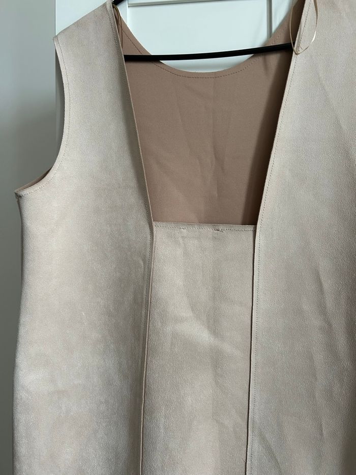 Robe beige style suédine unie Zara Tailles L-XL - photo numéro 5