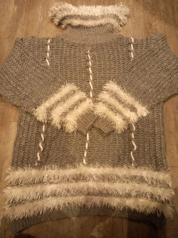 Pull en laine femme 40/42 gris - photo numéro 2