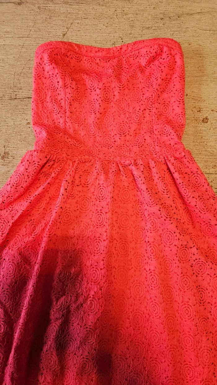 Robe bustier courte, en broderie, corail, My favorite Cache Cache, 34, nickel - photo numéro 4