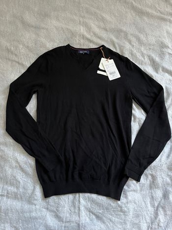 Pull fin col V noir en cachemire Bonobo taille S