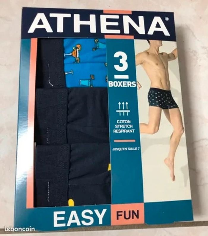 Lot de 3 boxers Athena easy fun T 3 (M) neufs dans emballage