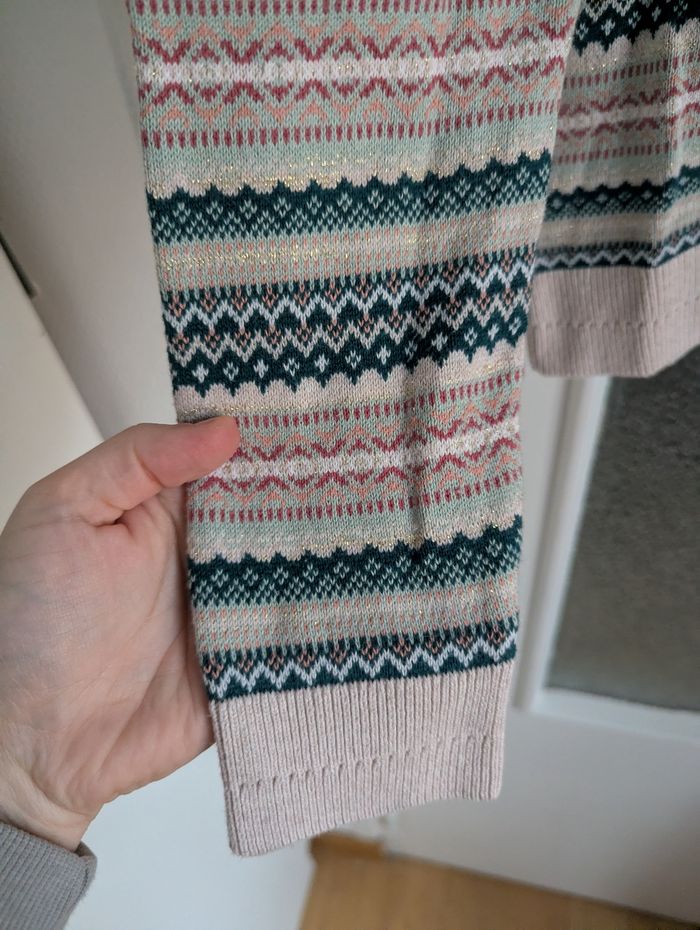 Pull springfield rayé taille 36 rose vert - photo numéro 5