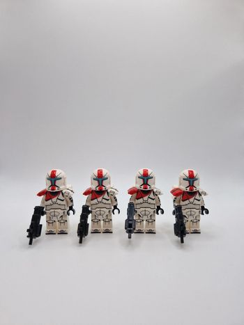 Figurines type lego 4 clones rouge star wars