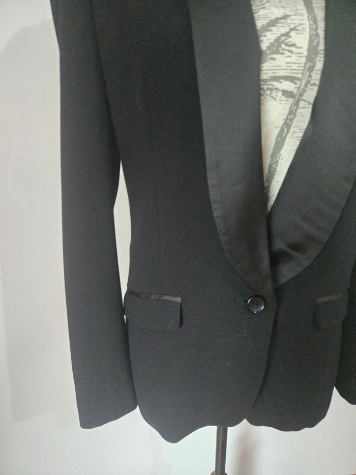 Blazer noir Bel Air – Col satiné smoking chic et intemporel - photo numéro 3