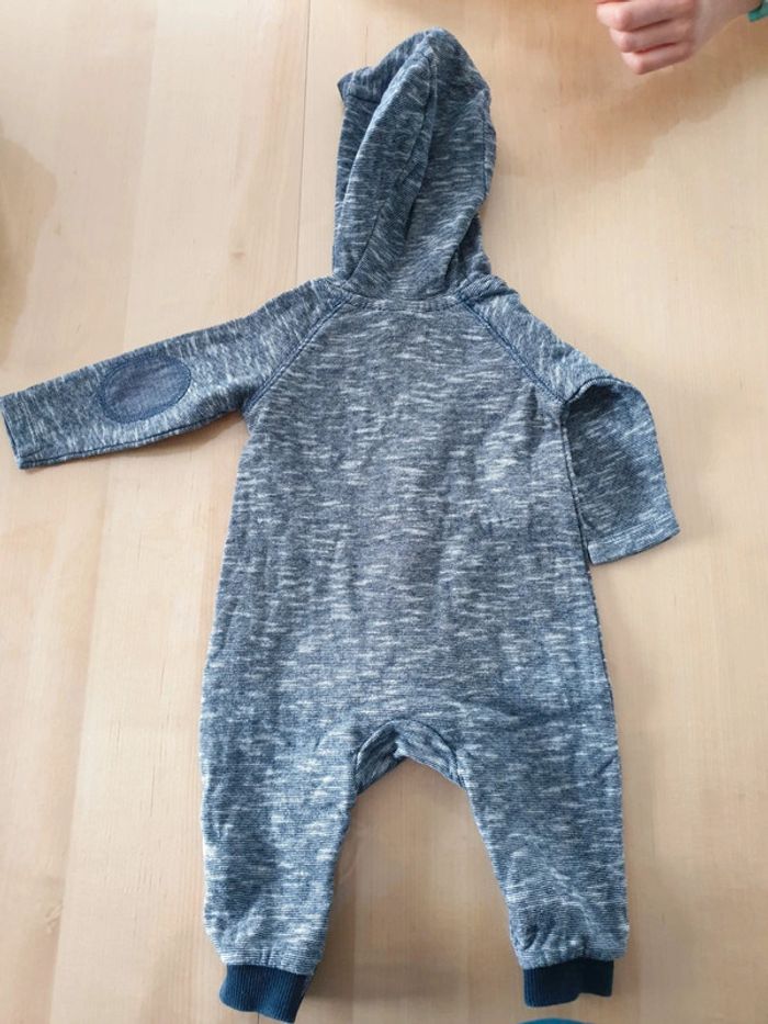 Combinaison à capuche bébé 3 mois anthracite baby wolf - photo numéro 3