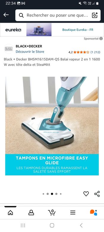 Balai vapeur black & decker